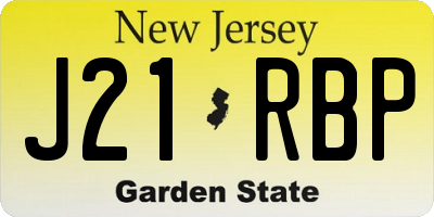 NJ license plate J21RBP