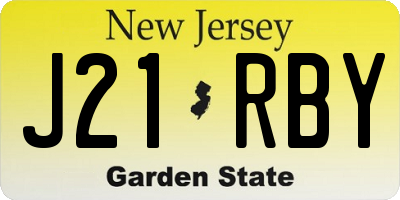 NJ license plate J21RBY