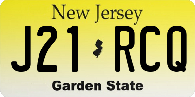 NJ license plate J21RCQ