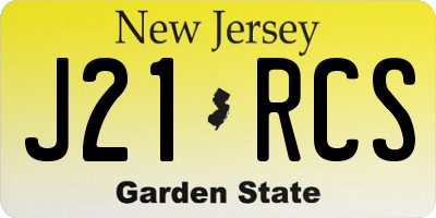 NJ license plate J21RCS