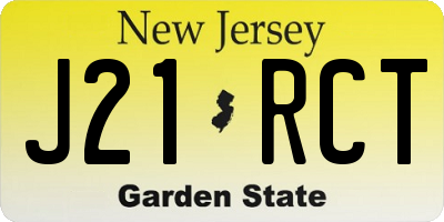 NJ license plate J21RCT