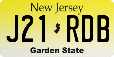 NJ license plate J21RDB