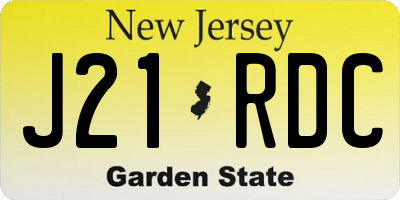 NJ license plate J21RDC