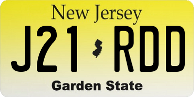 NJ license plate J21RDD