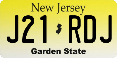 NJ license plate J21RDJ