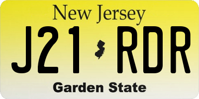 NJ license plate J21RDR