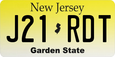 NJ license plate J21RDT