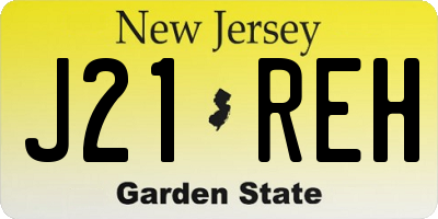 NJ license plate J21REH