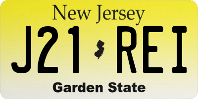 NJ license plate J21REI