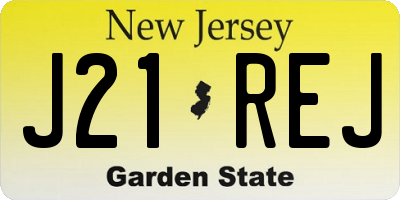 NJ license plate J21REJ