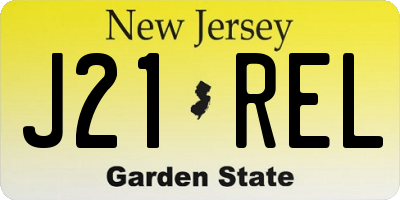 NJ license plate J21REL