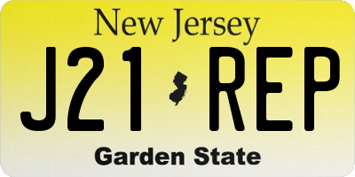 NJ license plate J21REP