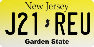 NJ license plate J21REU