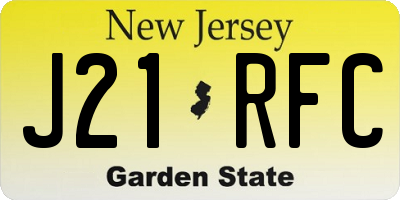 NJ license plate J21RFC