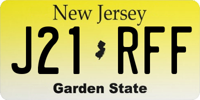 NJ license plate J21RFF