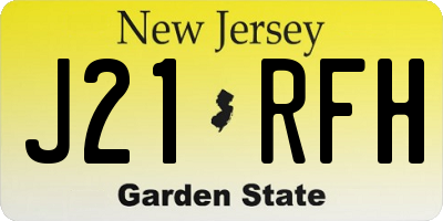 NJ license plate J21RFH