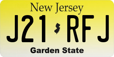 NJ license plate J21RFJ