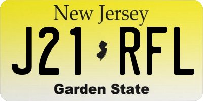 NJ license plate J21RFL
