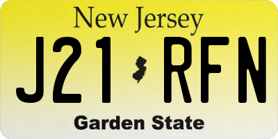 NJ license plate J21RFN