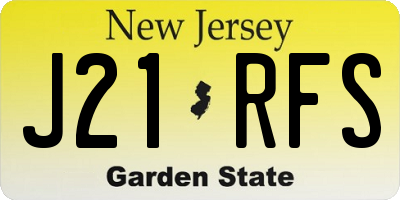 NJ license plate J21RFS
