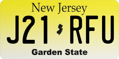 NJ license plate J21RFU