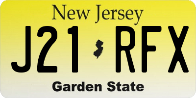 NJ license plate J21RFX