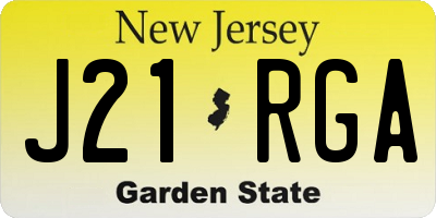 NJ license plate J21RGA