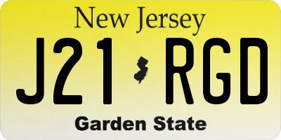 NJ license plate J21RGD