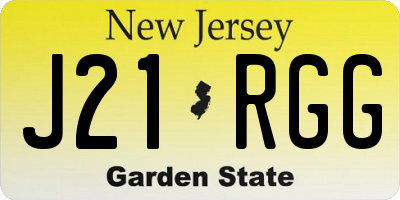 NJ license plate J21RGG