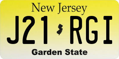 NJ license plate J21RGI