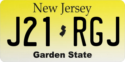 NJ license plate J21RGJ