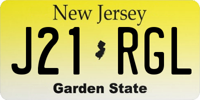 NJ license plate J21RGL