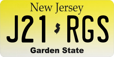 NJ license plate J21RGS