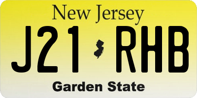 NJ license plate J21RHB