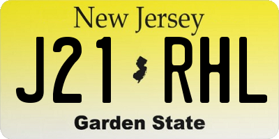 NJ license plate J21RHL