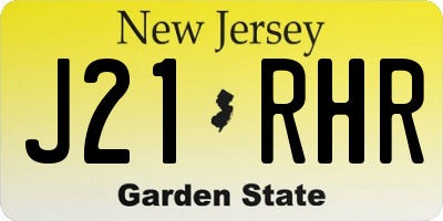 NJ license plate J21RHR