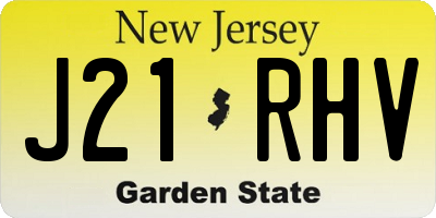 NJ license plate J21RHV
