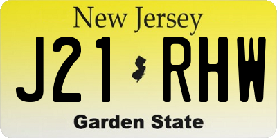 NJ license plate J21RHW