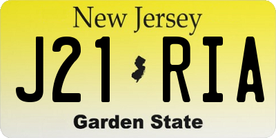 NJ license plate J21RIA