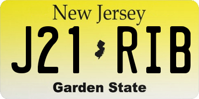 NJ license plate J21RIB