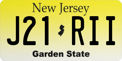 NJ license plate J21RII