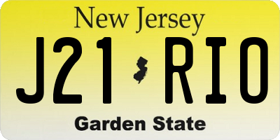 NJ license plate J21RIO