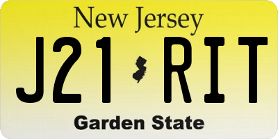 NJ license plate J21RIT
