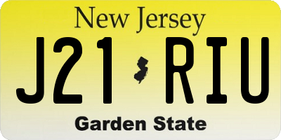 NJ license plate J21RIU