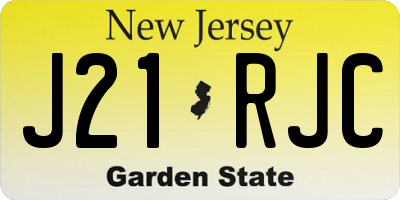 NJ license plate J21RJC