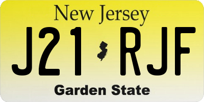 NJ license plate J21RJF