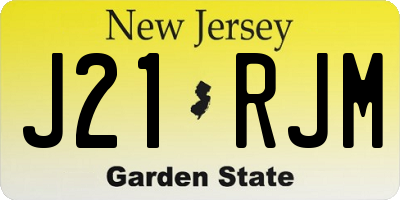 NJ license plate J21RJM