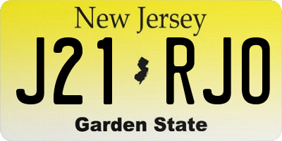 NJ license plate J21RJO