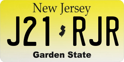 NJ license plate J21RJR
