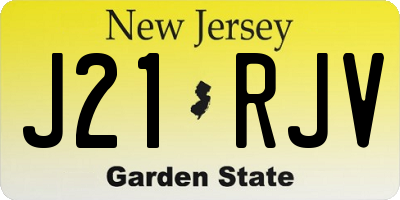 NJ license plate J21RJV